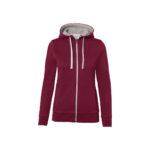 HAKRO-H-10049-weinrot-silber - Toolcon.works HAKRO 255 Bonded Kapuzenjacke Damen