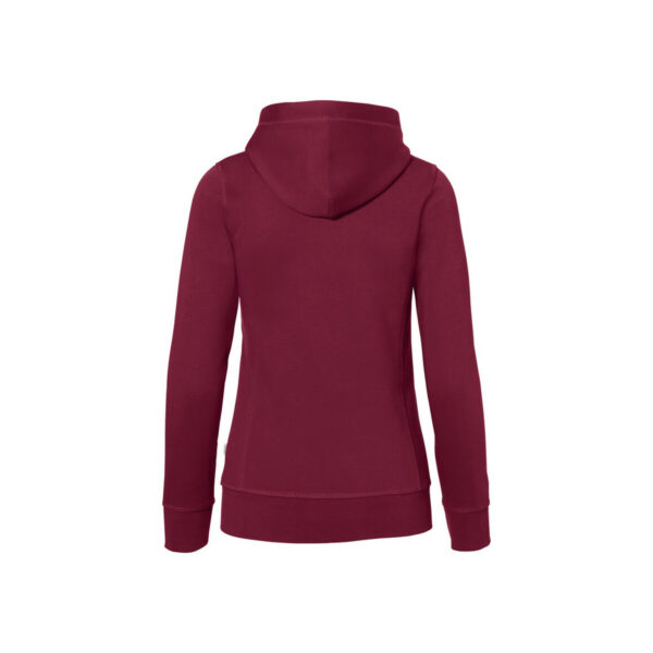 HAKRO-H-10049-weinrot-silber-rueckansicht - Toolcon.works HAKRO 255 Bonded Kapuzenjacke Damen