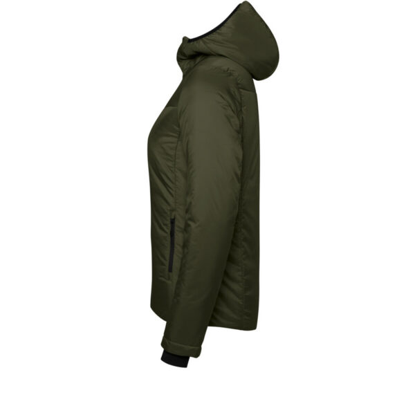 HAKRO-H-10065-olive-seitenansicht - Toolcon.works HAKRO 289 Kapuzen-Thermo-Loftjacke Damen