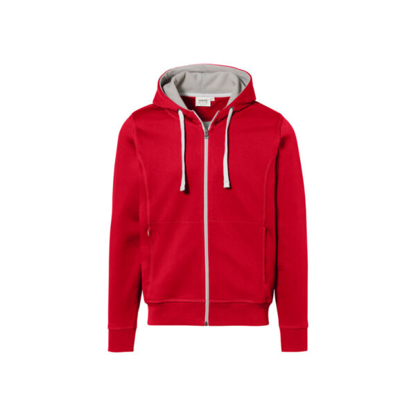 HAKRO HAKRO Kapuzenjacke Bonded ECO rot/silber