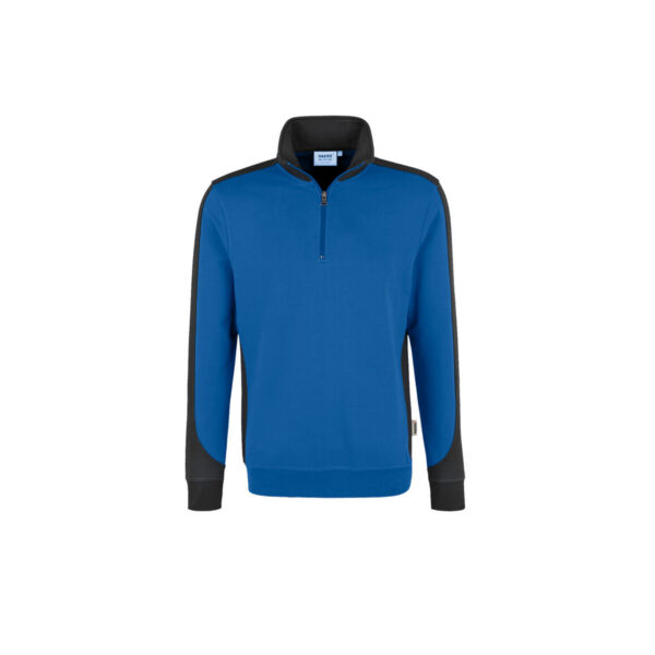 HAKRO HAKRO Zip-Sweatshirt Contrast MIKRALINAR® royalblau/anthrazit