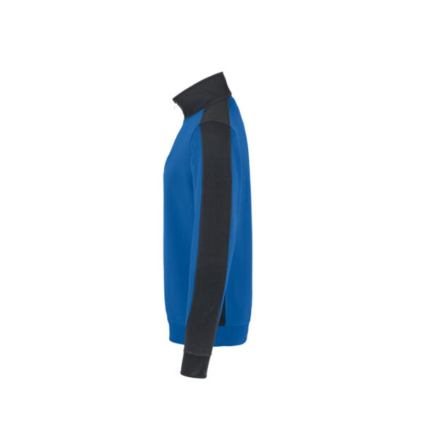 HAKRO-H-10082-royalblau-anthrazit-seitenansicht - Toolcon.works HAKRO 476 MIKRALINAR® Zip-Sweatshirt Contrast