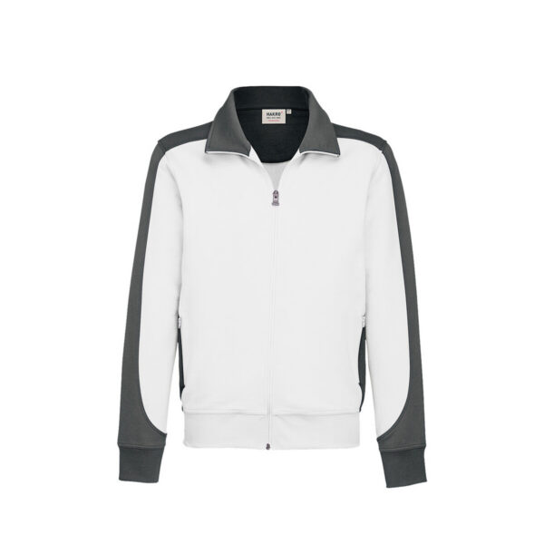 HAKRO HAKRO Sweatjacke Contrast MIKRALINAR® weiß/anthrazit