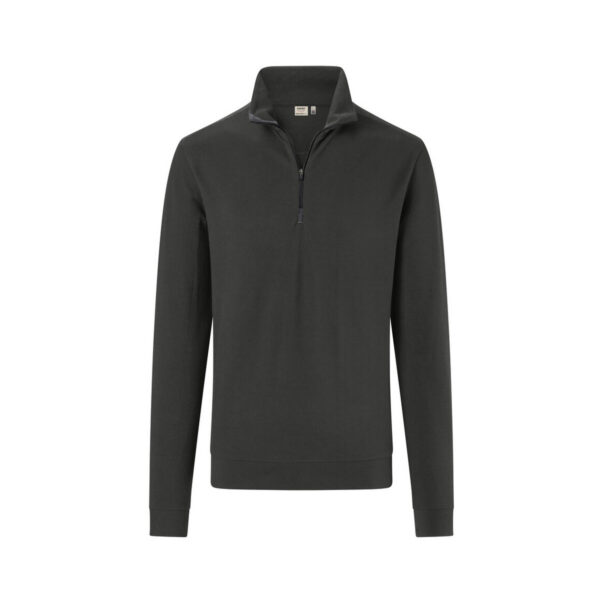 HAKRO HAKRO Zip-Longsleeve Piqué MIKRALINAR® ECO karbongrau