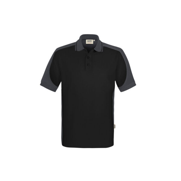 HAKRO HAKRO Poloshirt Contrast  MIKRALINAR® ECO schwarz/karbongrau
