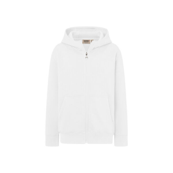 HAKRO HAKRO Kinder Kapuzen-Sweatjacke Bio-Baumwolle weiß