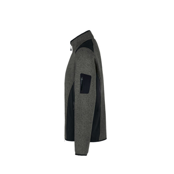 HAKRO-H-10147-anthrazit-meliert-seitenansicht - Toolcon.works HAKRO 836 Strickfleecejacke Contrast
