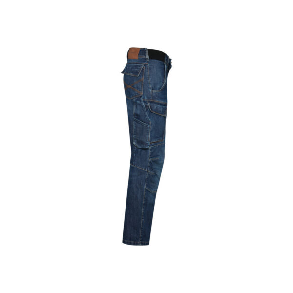HAKRO-H-10179-indigo-rueckansicht - Toolcon.works HAKRO 734L X-Stretch Cargo-Performance-Jeanshose