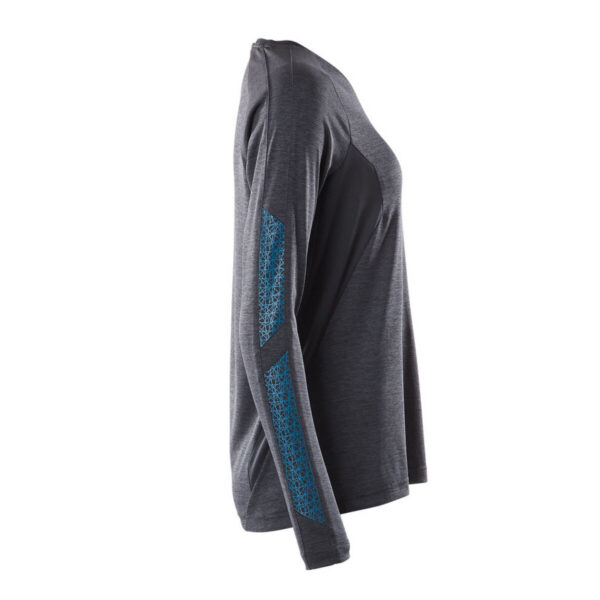 MASCOT-18091-810-schwarzblau-meliert-seitenansicht-rechts - Toolcon.works MASCOT Langarmshirt ACCELERATE 18091-810