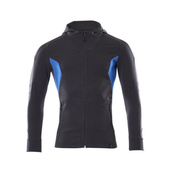 MASCOT Kapuzenpullover mit Reißverschluss ACCELERATE Schwarzblau/Azurblau