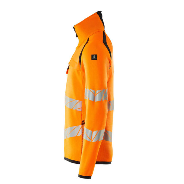 MASCOT-19005-351-hi-vis-orange-schwarzblau-side - Toolcon.works MASCOT Strickpullover mit kurzem Reißverschluss ACCELERATE SAFE 19005-351