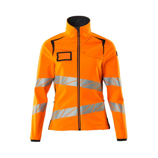 MASCOT Softshelljacke ACCELERATE SAFE in Hi-vis Orange/Schwarzblau, Vorderansicht