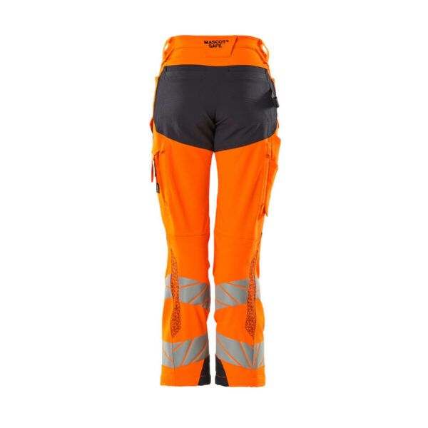 MASCOT-19078-511-hi-vis-orange-schwarzblau-back - Toolcon.works MASCOT Hose mit Knietaschen ACCELERATE SAFE 19078-511