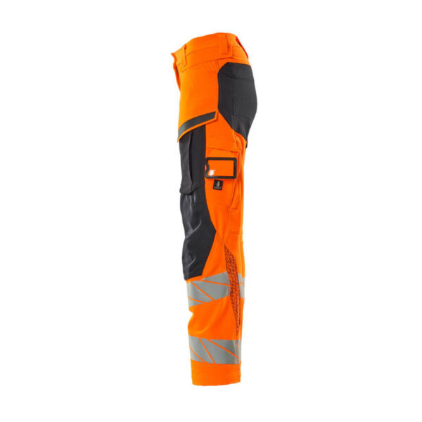 MASCOT-19078-511-hi-vis-orange-schwarzblau-side - Toolcon.works MASCOT Hose mit Knietaschen ACCELERATE SAFE 19078-511