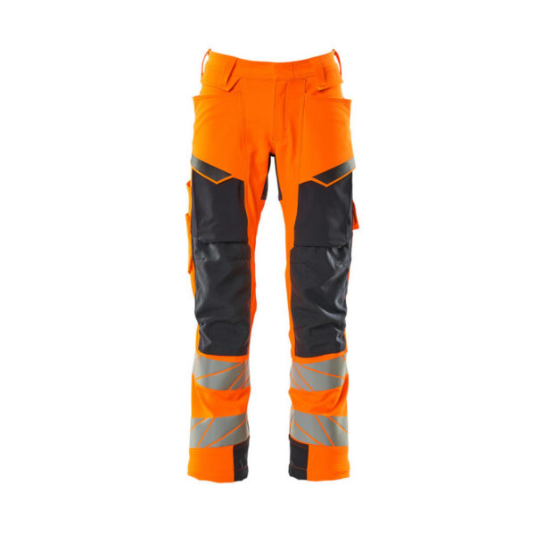 MASCOT Hose mit Knietaschen ACCELERATE SAFE in Hi-vis Orange/Schwarzblau, Vorderansicht