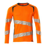 MASCOT-19081-771-hi-vis-orange-dunkelpetroleum-front - Toolcon.works MASCOT Langarmshirt ACCELERATE SAFE 19081-771