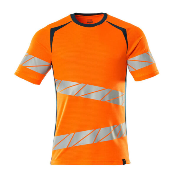 MASCOT T-Shirt ACCELERATE SAFE in Hi-vis Orange/Dunkelpetroleum, Vorderansicht