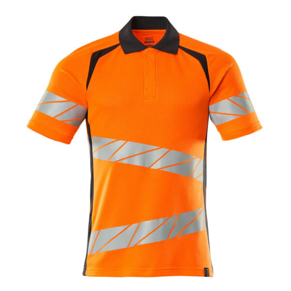 MASCOT Polo-Shirt ACCELERATE SAFE in Hi-vis Orange/Schwarzblau, Vorderansicht