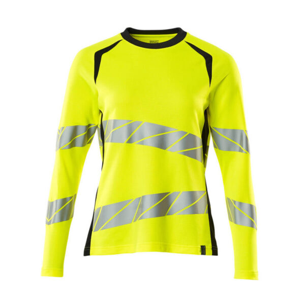 MASCOT Langarmshirt ACCELERATE SAFE in Hi-vis Gelb/Schwarzblau, Vorderansicht