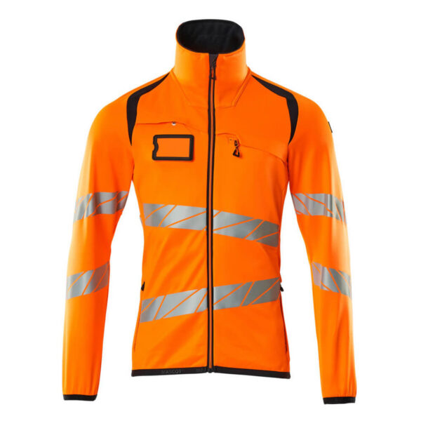 MASCOT Fleecejacke ACCELERATE SAFE in Hi-vis Orange/Schwarzblau, Vorderansicht
