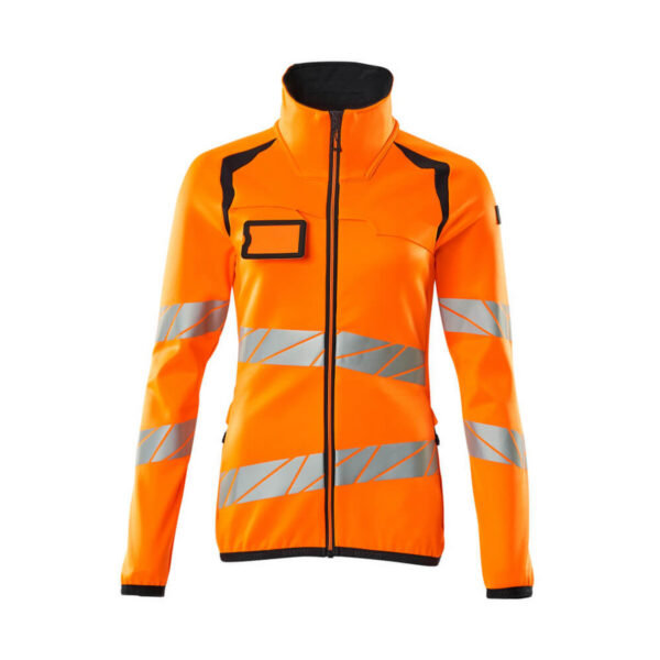 MASCOT Fleecejacke ACCELERATE SAFE in Hi-vis Orange/Schwarzblau, Vorderansicht