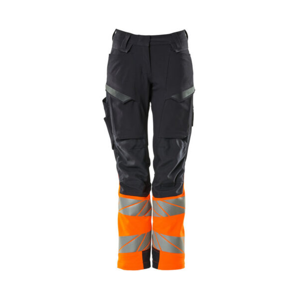 MASCOT Hose mit Knietaschen ACCELERATE SAFE in Schwarzblau/Hi-vis Orange, Vorderansicht