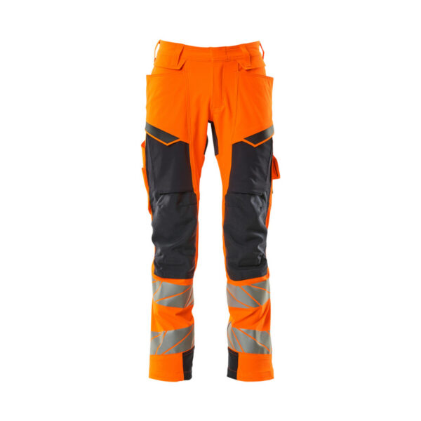 MASCOT Hose mit Knietaschen ACCELERATE SAFE in Hi-vis Orange/Schwarzblau, Vorderansicht