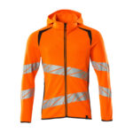 MASCOT-19284-781-hi-vis-orange-schwarzblau-front - Toolcon.works MASCOT Kapuzenpullover mit Reißverschluss ACCELERATE SAFE 19284-781