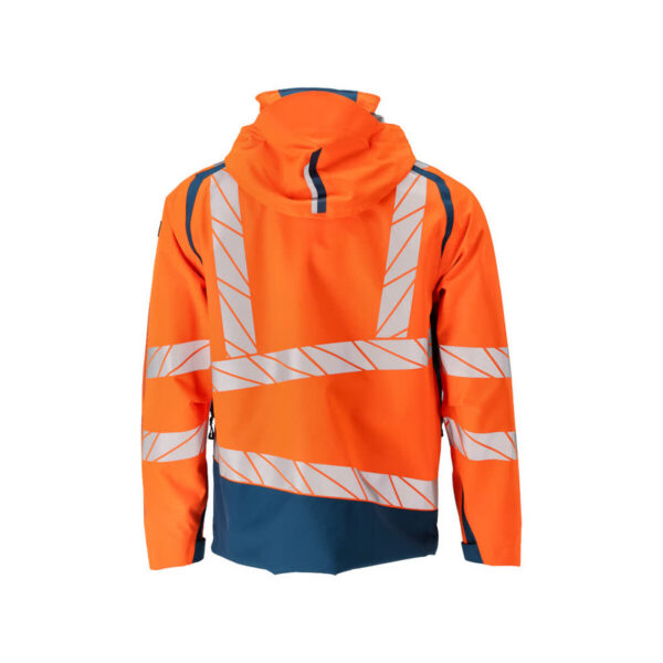 MASCOT-19301-231-hi-vis-orange-dunkelpetroleum-back - Toolcon.works MASCOT Hardshelljacke ACCELERATE SAFE 19301-231