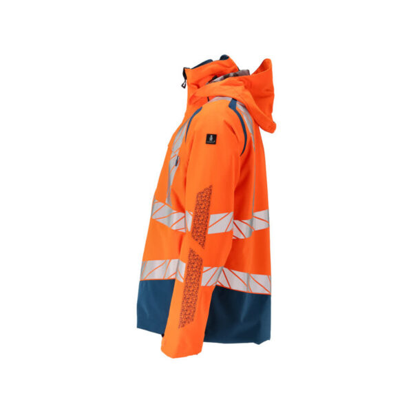 MASCOT-19301-231-hi-vis-orange-dunkelpetroleum-side - Toolcon.works MASCOT Hardshelljacke ACCELERATE SAFE 19301-231