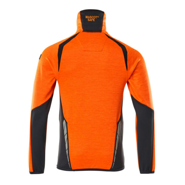 MASCOT-19303-316-hi-vis-orange-schwarzblau-back - Toolcon.works MASCOT Fleecejacke mit kurzem Reißverschluss ACCELERATE SAFE 19303-316