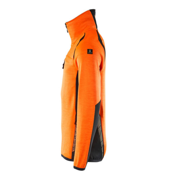 MASCOT-19303-316-hi-vis-orange-schwarzblau-side - Toolcon.works MASCOT Fleecejacke mit kurzem Reißverschluss ACCELERATE SAFE 19303-316
