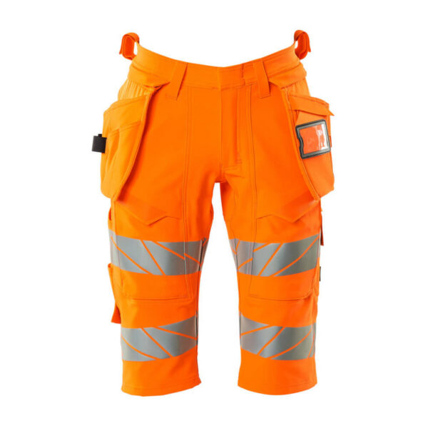 MASCOT Shorts, lang mit Hängetaschen ACCELERATE SAFE in Hi-vis Orange, Vorderansicht