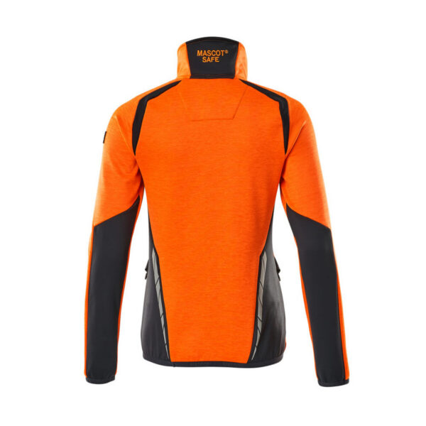 MASCOT-19353-316-hi-vis-orange-schwarzblau-back - Toolcon.works MASCOT Fleecejacke mit kurzem Reißverschluss ACCELERATE SAFE 19353-316