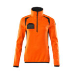 MASCOT-19353-316-hi-vis-orange-schwarzblau-front - Toolcon.works MASCOT Fleecejacke mit kurzem Reißverschluss ACCELERATE SAFE 19353-316