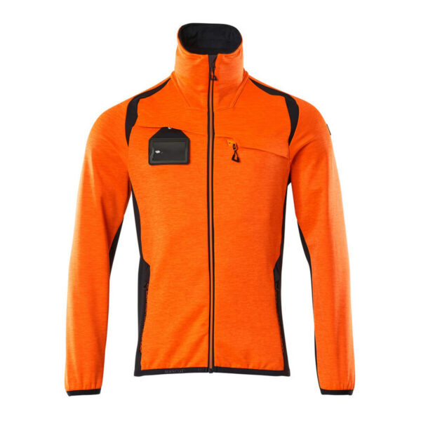MASCOT Fleecejacke ACCELERATE SAFE in Hi-vis Orange/Schwarzblau, Vorderansicht