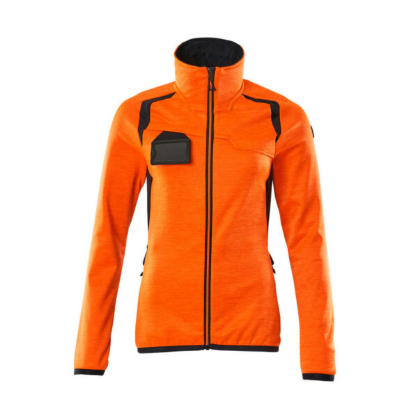 MASCOT Fleecejacke ACCELERATE SAFE in Hi-vis Orange/Schwarzblau, Vorderansicht