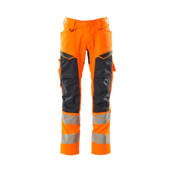 MASCOT Hose mit Knietaschen ACCELERATE SAFE in Hi-vis Orange/Schwarzblau, Vorderansicht