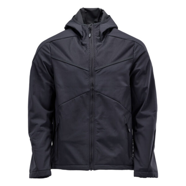 MASCOT Softshelljacke mit Kapuze CUSTOMIZED in Schwarzblau, Vorderansicht
