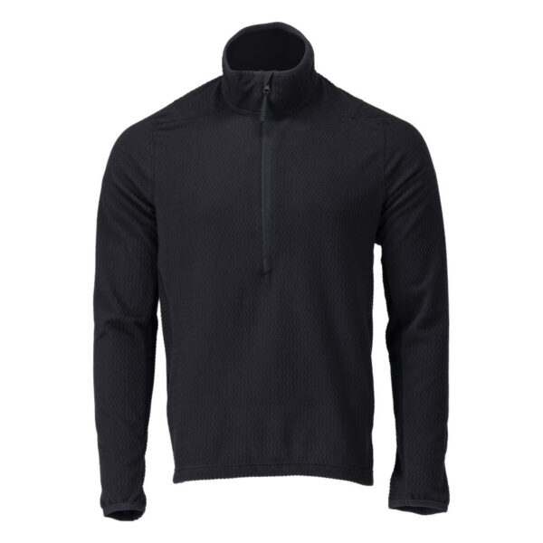 MASCOT Microfleece Pullover mit kurzem Reißverschluss CUSTOMIZED in Schwarzblau, Vorderansicht