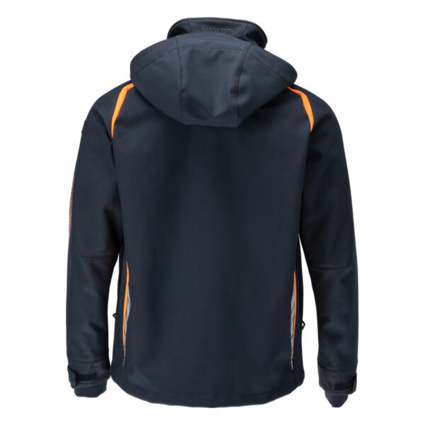 MASCOT-23002-246-schwarzblau-hi-vis-orange-back - Toolcon.works MASCOT Softshelljacke mit Kapuze ACCELERATE SAFE 23002-246