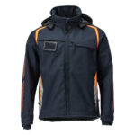 MASCOT-23002-246-schwarzblau-hi-vis-orange-front - Toolcon.works MASCOT Softshelljacke mit Kapuze ACCELERATE SAFE 23002-246