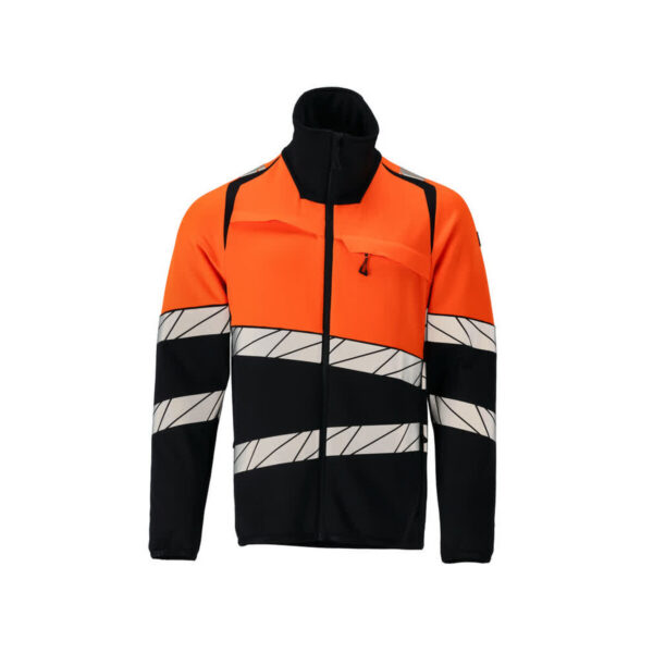 MASCOT Fleecejacke ACCELERATE SAFE in Schwarzblau/Hi-vis Orange, Vorderansicht