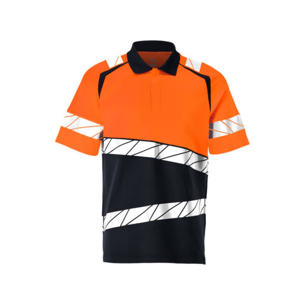 MASCOT Polo-Shirt ACCELERATE SAFE in Schwarzblau/Hi-vis Orange, Vorderansicht