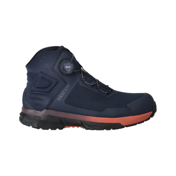 MASCOT Sicherheitsstiefel FOOTWEAR CUSTOMIZED in Schwarzblau/Bordeaux, Seitenansicht
