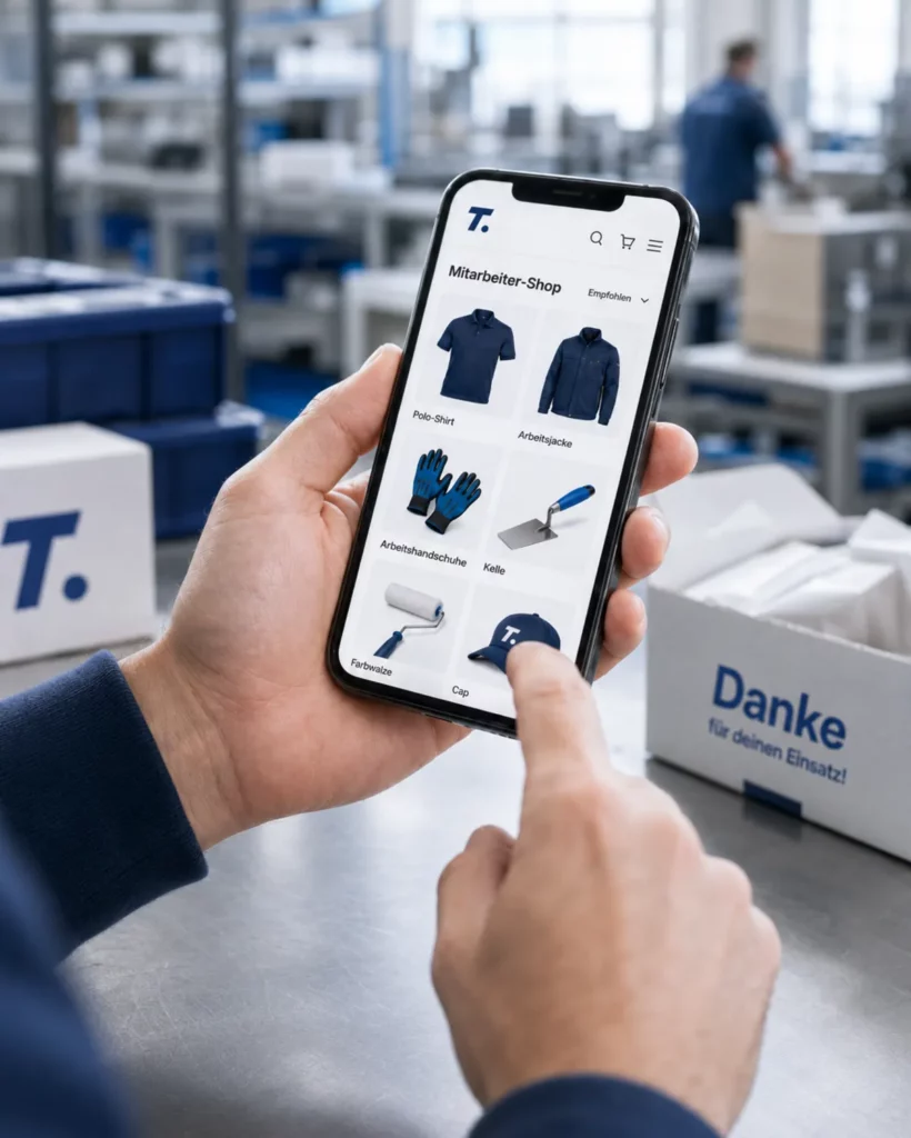 Mitarbeiter-Shop – Bestellung per Smartphone - Toolcon.works Leistungen