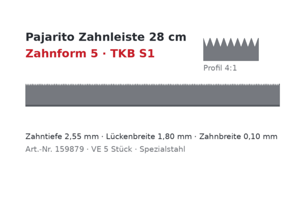 Pajarito Zahnleiste 28 cm