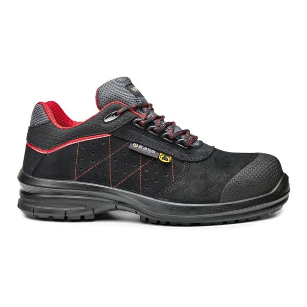 Base Sicherheitshalbschuh Quasar / Cursa S1P in schwarz/rot