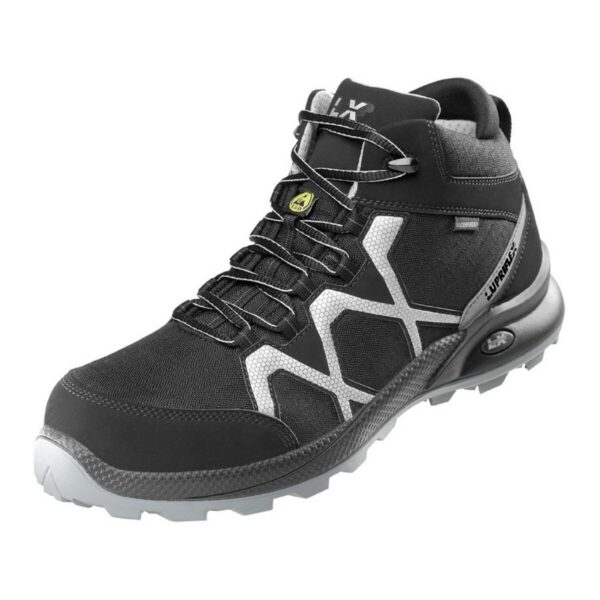 Lupriflex Sicherheitsstiefel Speed Mid ESD S3 in schwarz/silber, Seitenansicht