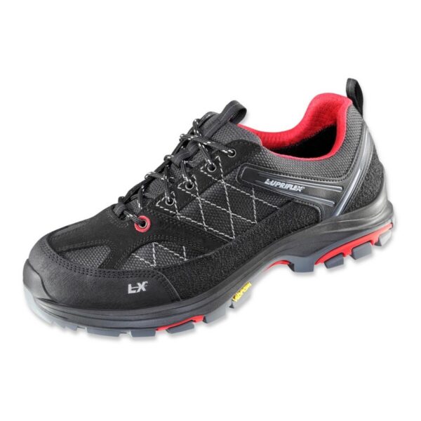 Lupriflex Sicherheitshalbschuh Allround Aqua Low S3 in schwarz/rot, Seitenansicht